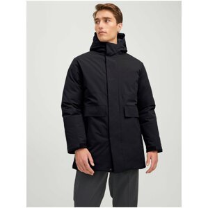 Černá pánská zimní bunda s kapucí Jack & Jones