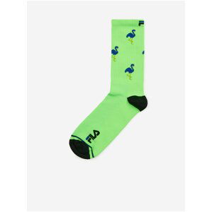 Světle zelené vzorované ponožky FILA