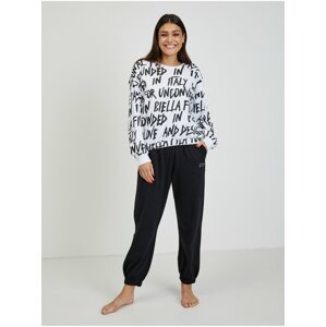 Bílo-černé dámské vzorované pyžamo FILA