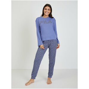 Modré dámské vzorované pyžamo FILA