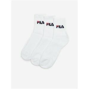 Sada tří párů bílých pánských ponožek FILA