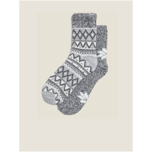 Sada dvou párů unisex vzorovaných ponožek v šedé barvě Marks & Spencer