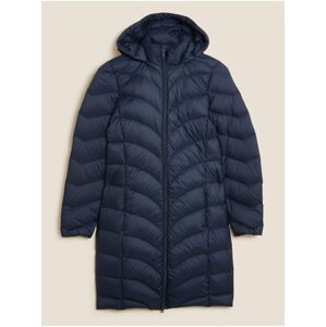 Tmavě modrý dámský zimní prošívaný péřový kabát Marks & Spencer