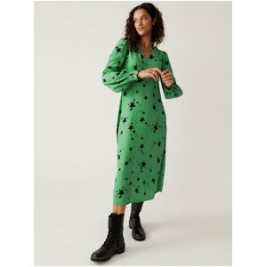 Zelené dámské midi šaty s potiskem Marks & Spencer