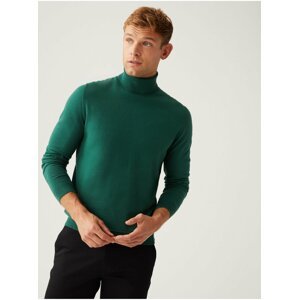 Tmavě zelený pánský svetr Marks & Spencer