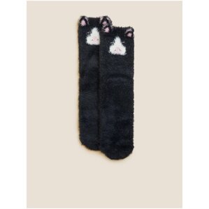 Černé dámské ponožky s motivem kočky Marks & Spencer