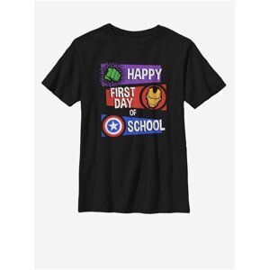 Černé dětské tričko Marvel HAPPY FIRST DAY OF SCHOOL ZOOT. FAN