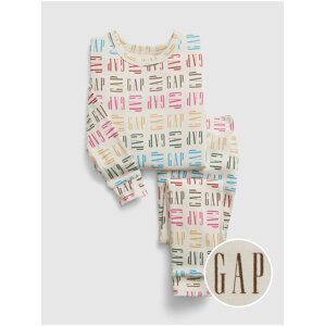 Krémové dětské vzorované pyžamo  Gap