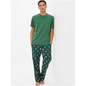 Zelené pánské vzorované pyžamové kalhoty GAP
