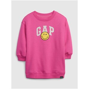 Růžové holčičí mikinové šaty GAP & Smiley®