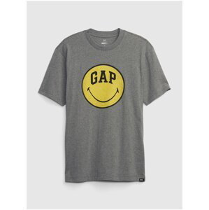 Šedé pánské bavlněné tričko s potiskem GAP & Smiley®