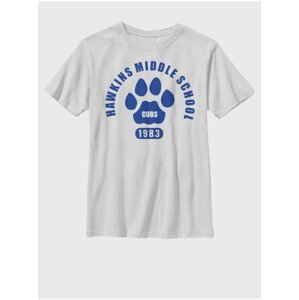 Bílé dětské tričko Netflix Hawkins Cubs Paw Emblem ZOOT. FAN