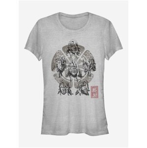 Melírované šedé dámské tričko Netflix Faces of a Samurai ZOOT. FAN