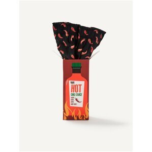 Černé pánské vzorované trenýrky v dárkovém balení Celio Hot chilli sauce