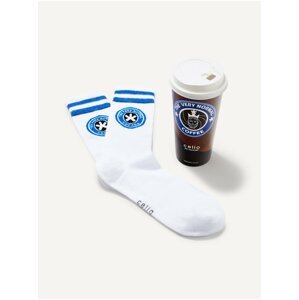 Modro-bílé unisex ponožky v dárkovém balení Celio Káva