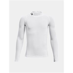 Bílé klučičí tričko Under Armour UA HG Armour Mock LS