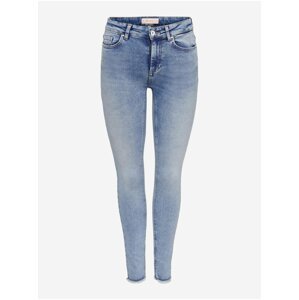 Modré dámské skinny fit džíny s vyšisovaným efektem ONLY Blush
