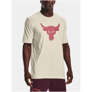 Béžové pánské sportovní tričko Under Armour PJT Rock Brahma Bull