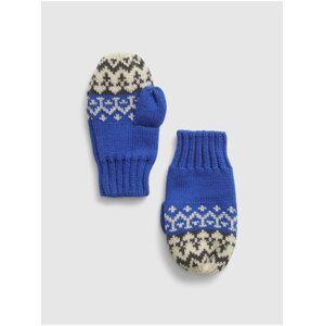 Modré dětské vzorované pletené rukavice GAP
