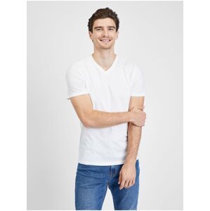 Bílé pánské bavlněné basic tričko GAP