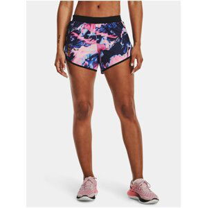 Modro-růžové dámské vzorované kraťasy Under Armour UA Fly By Anywhere Short