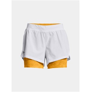 Žluto-bílé dámské kraťasy Under Armour UA Iso-Chill Run 2N1 Short