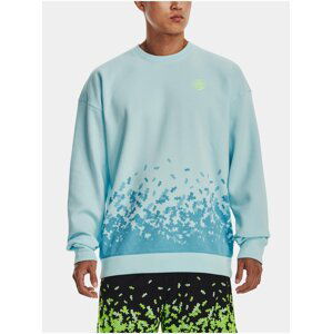 Světle modrá pánská vzorovaná mikina Under Armour Curry Collab Crewneck