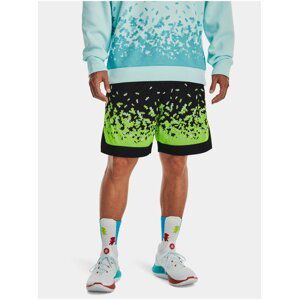 Zeleno-černé pánské vzorované kraťasy Under Armour Curry Collab Mesh Short