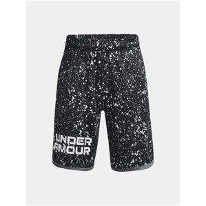 Šedo-černé klučičí vzorované kraťasy Under Armour UA Stunt 3.0 Plus Shorts