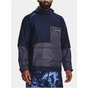 Modro-šedá pánská bunda Under Armour UA Rush Woven Anorak