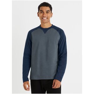 Modro-šedé pánské tričko s dlouhým rukávem tričko Celio Cesolrag
