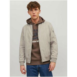 Béžový pánský bomber v semišové úpravě Jack & Jones Rocky