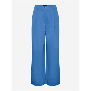 Modré dámské široké kalhoty Pieces Thelma