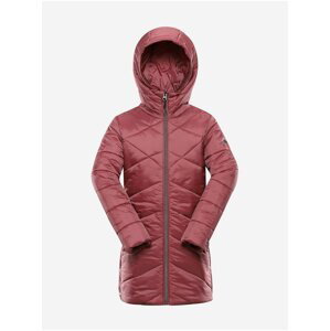 Tmavě růžový holčičí zimní prošívaný kabát ALPINE PRO TABAELO