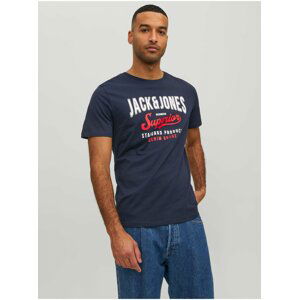 Tmavě modré pánské tričko Jack & Jones