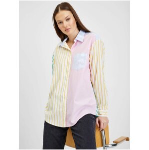 Žluto-růžová dámská pruhovaná košile GAP