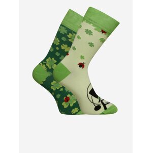 Zelené unisex veselé ponožky Dedoles Čtyřlístek pro štěstí
