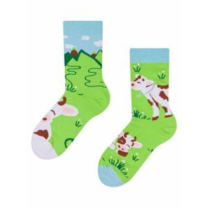 Modro-zelené dětské veselé ponožky Dedoles Šťastná kráva
