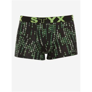 Zeleno-černé pánské vzorované boxerky Styx art Kód