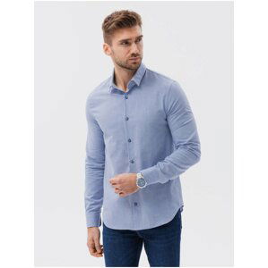 Modrá pánská formální košile Ombre Clothing K642