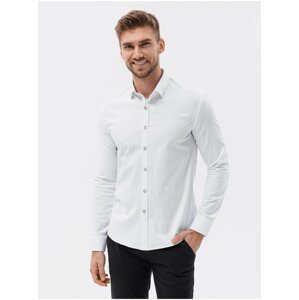 Bílá pánská formální košile Ombre Clothing K641