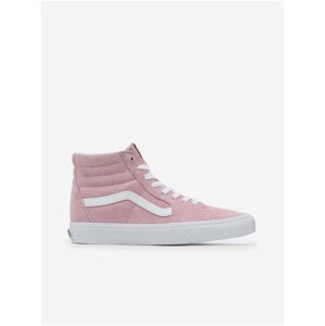 Růžové dámské kotníkové semišové tenisky VANS UA SK8-Hi