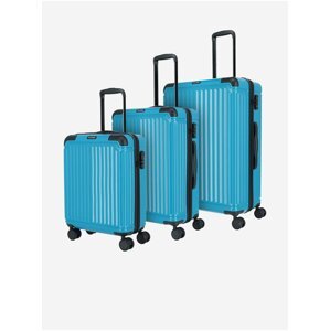 Sada tří cestovních kufrů v tyrkysové barvě Travelite Cruise 4w S,M,L