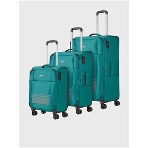 Sada tří cestovních kufrů v petrolejové barvě Travelite Seaside 4w S,M,L