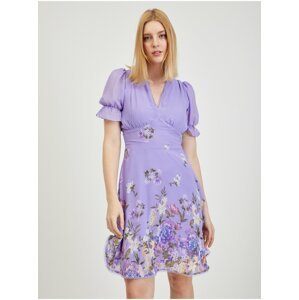Světle fialové dámské květované šaty ORSAY