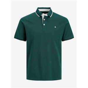 Tmavě zelené pánské polo tričko Jack & Jones Paulos