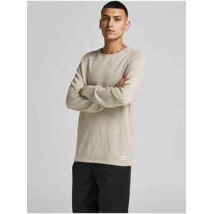 Krémový pánský basic svetr Jack & Jones Ehill