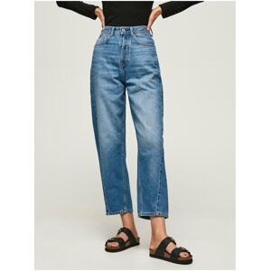 Modré dámské zkrácené široké džíny Pepe Jeans Addison