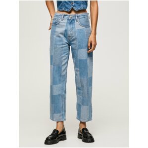 Modré dámské zkrácené straight fit džíny Pepe Jeans Dover Weave