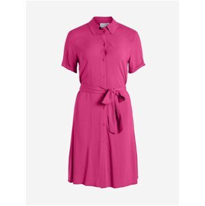 Tmavě růžové dámské košilové šaty VILA Paya